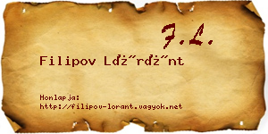 Filipov Lóránt névjegykártya